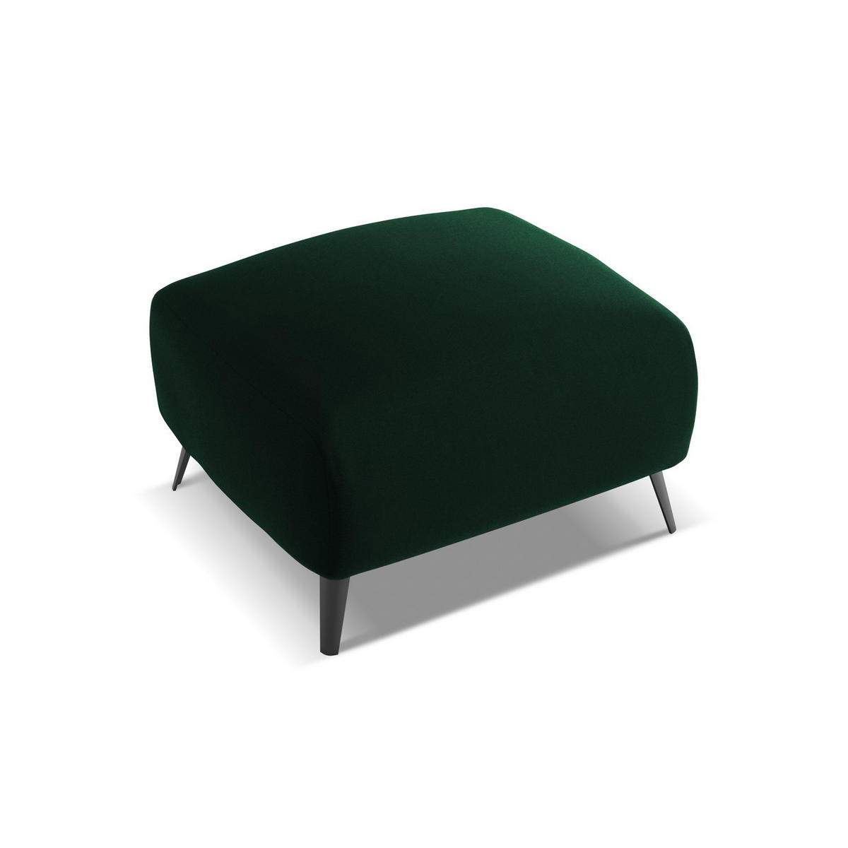 POUF Samt Stoff Grün - Dunkelgrün/Schwarz, Textil/Metall (65/44/65cm) - LaMiaSofa