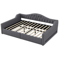 STAURAUMBETT 140/200 cm DE-03388, mit LED und Stauraum, in Grau - Grau, Holzwerkstoff (140/200cm) - ComfortXL