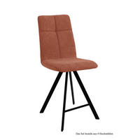 THEKENSTUHL (4er-Set) Deirdre 47x109x60 Schwarz/Cognac - Cognac/Schwarz, Kunststoff (60/109/47cm) - 58aufmkessel