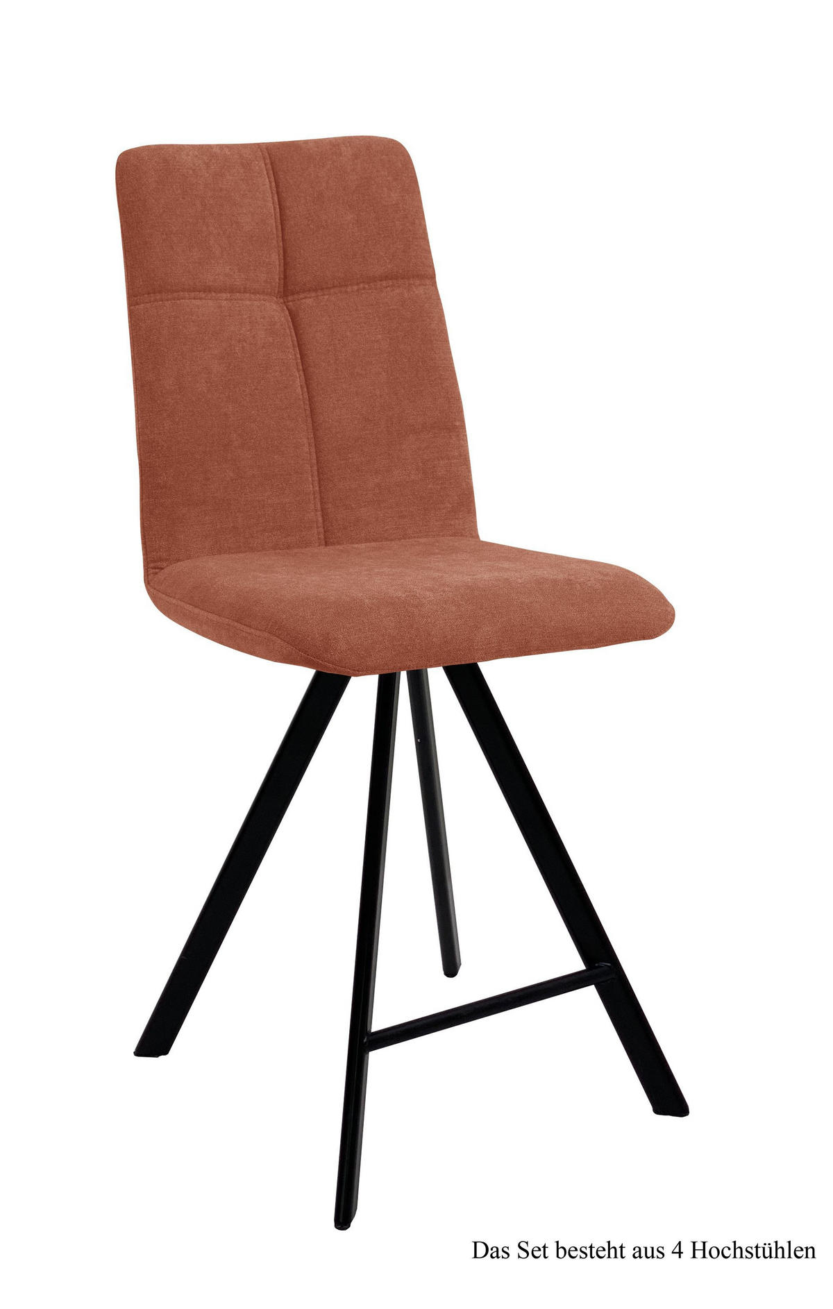 THEKENSTUHL (4er-Set) Deirdre 47x109x60 Schwarz/Cognac - Cognac/Schwarz, Kunststoff (60/109/47cm) - 58aufmkessel