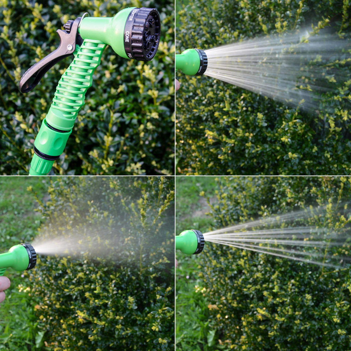 FLEX-GARTENSCHLAUCH 22,5m inkl. 7fach Multifunktions-Sprühkopf - Grün, Kunststoff (2250cm) - eyepower