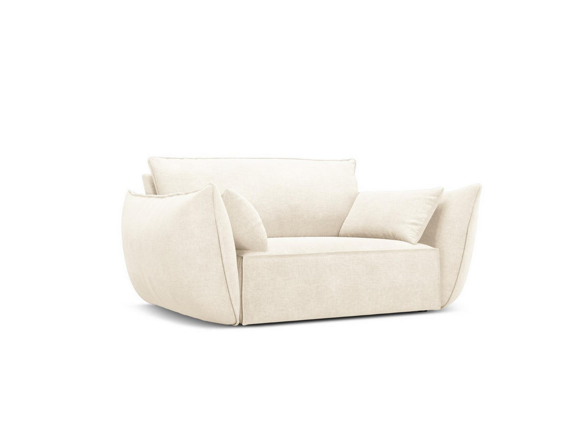 SESSEL Kaelle aus Chenille-Stoff leichtes beige - Creme, Textil (100/85/128cm) - Micadoni