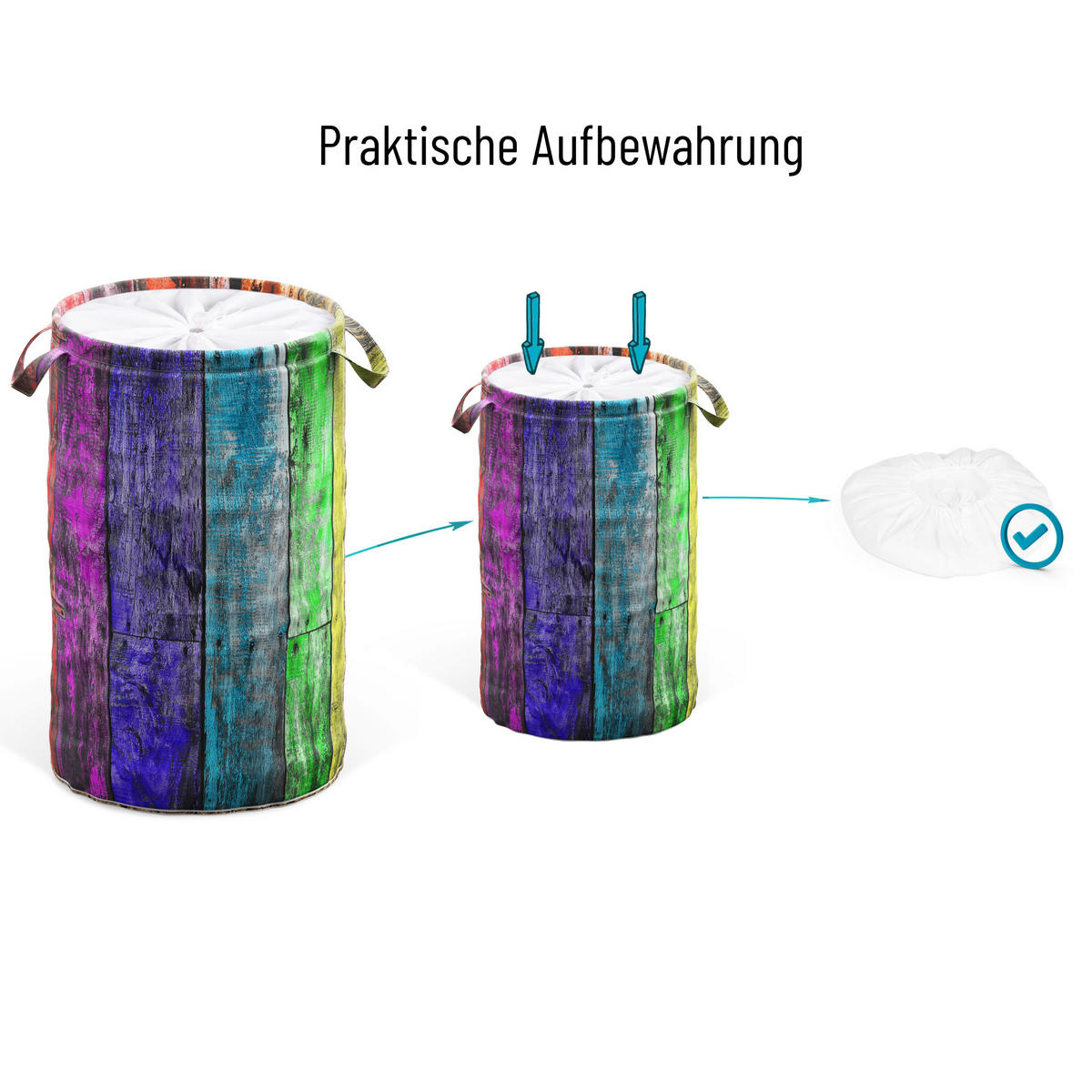 WÄSCHEKORB Rainbow - Multicolor, Textil (37/55/55cm) - Sanilo