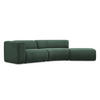 4-SITZER-SOFA Chenille Stoff Grün - Waldgrün/Schwarz, Kunststoff/Textil (335/70/166cm) - Makamii