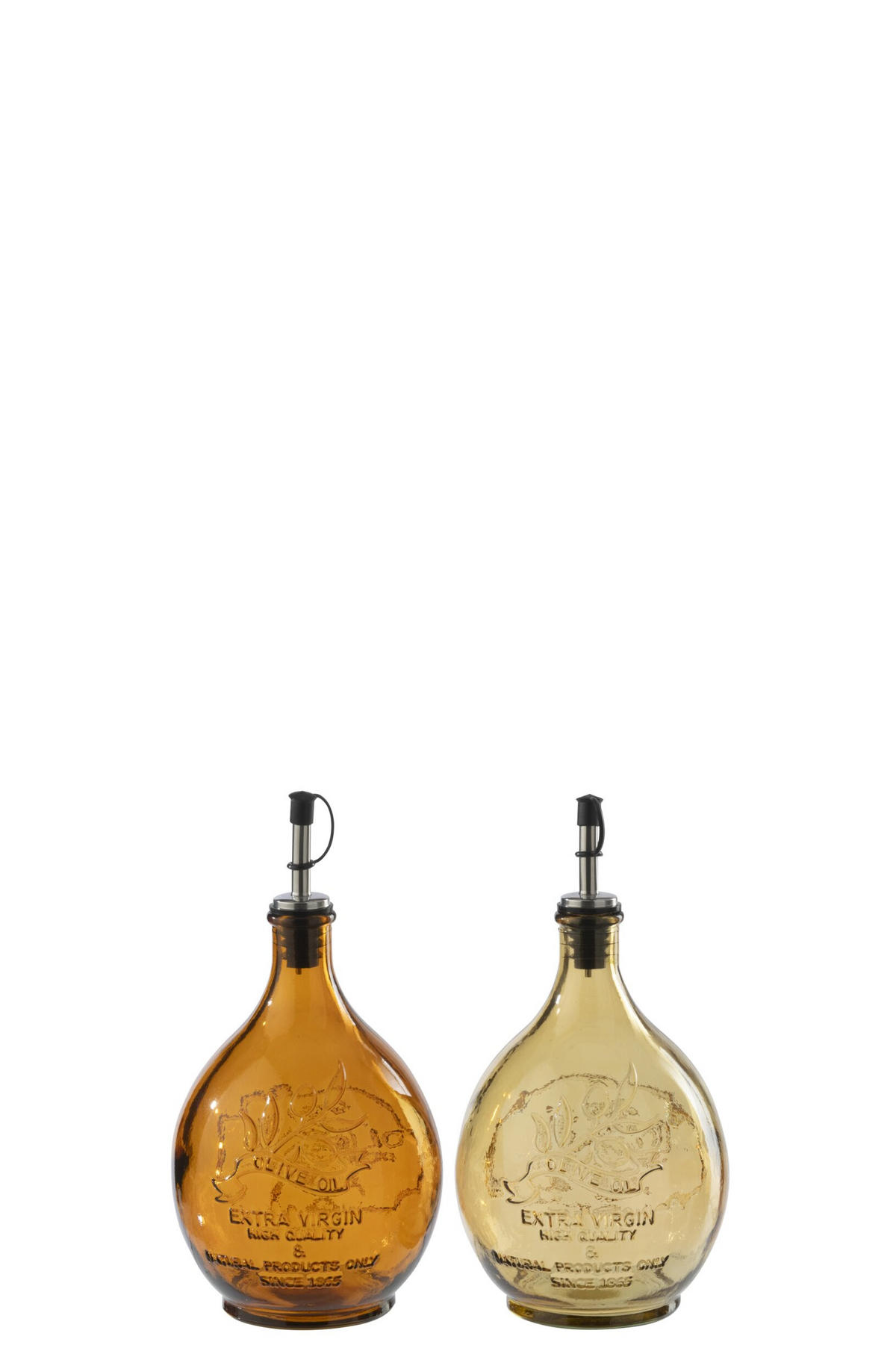 FLASCHE RUND (2ER SET) - Orange, Glas (12.5/24/12.5cm) - J-Line