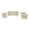 SOFAS 3-Sitzer, 2-Sitzer & Sessel - Samt - Beige - CHESTERFIELD - Beige, Textil (88/72/205cm) - Vente-Unique