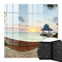 SCHLÜSSELBOX Schwarz 30x30 cm- Türöffnung nach rechts - Strandentspannung - Blau, Metall (30/30/5cm) - TULUP