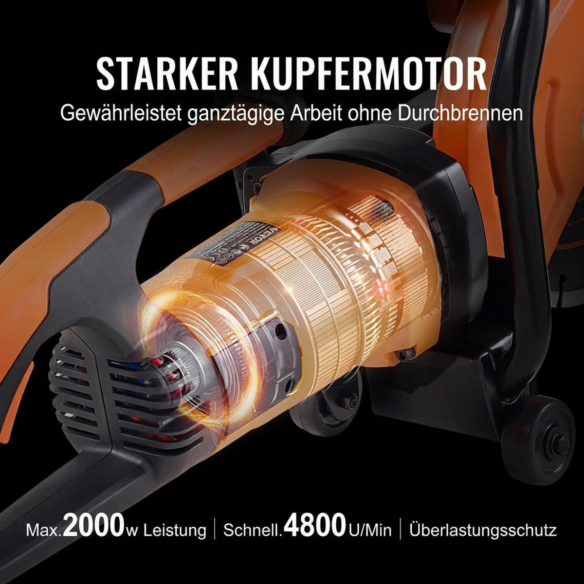 SCHLEIFMASCHINEN UND ZUBEHÖR Elektrischer Betonschneider 22,9cm Nass-Trocken Trennschleifer mit Wasserpumpe - Orange, Metall (20/30/10cm) - Raelunyi