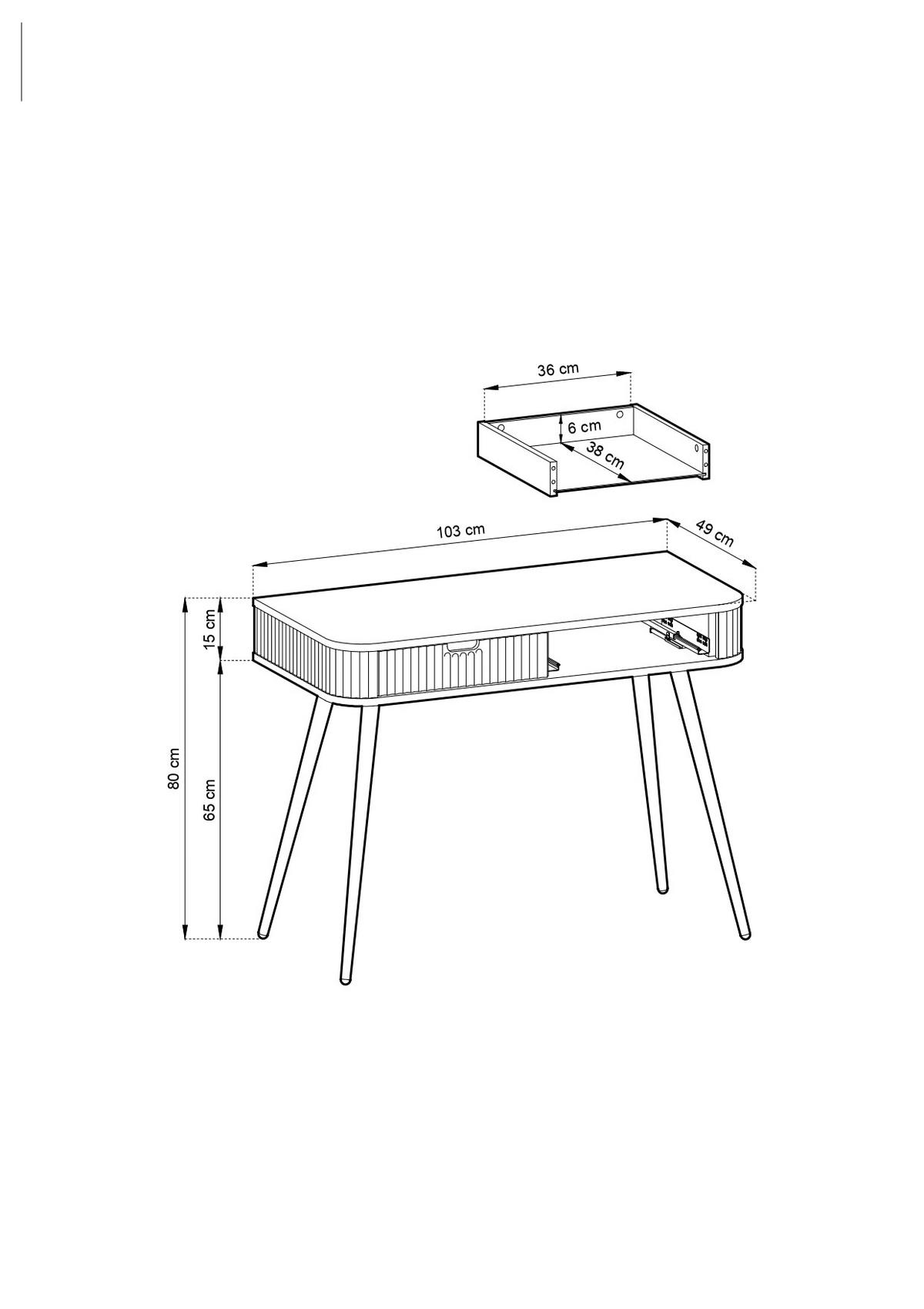 KONSOLENTISCH – 103 x 49 x 80 cm – Zova – Weiß - Weiß, Holzwerkstoff (49/103/80cm) - hi-markt