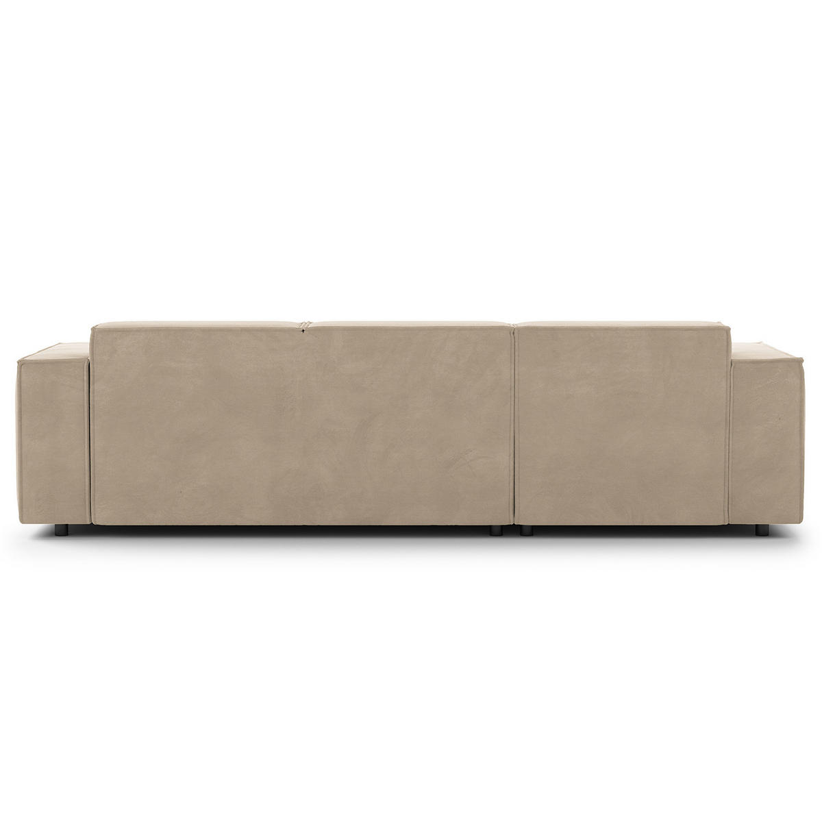 ECKSOFA mit Longchair - Beige/Schwarz, Kunststoff/Textil (260/177cm) - home24