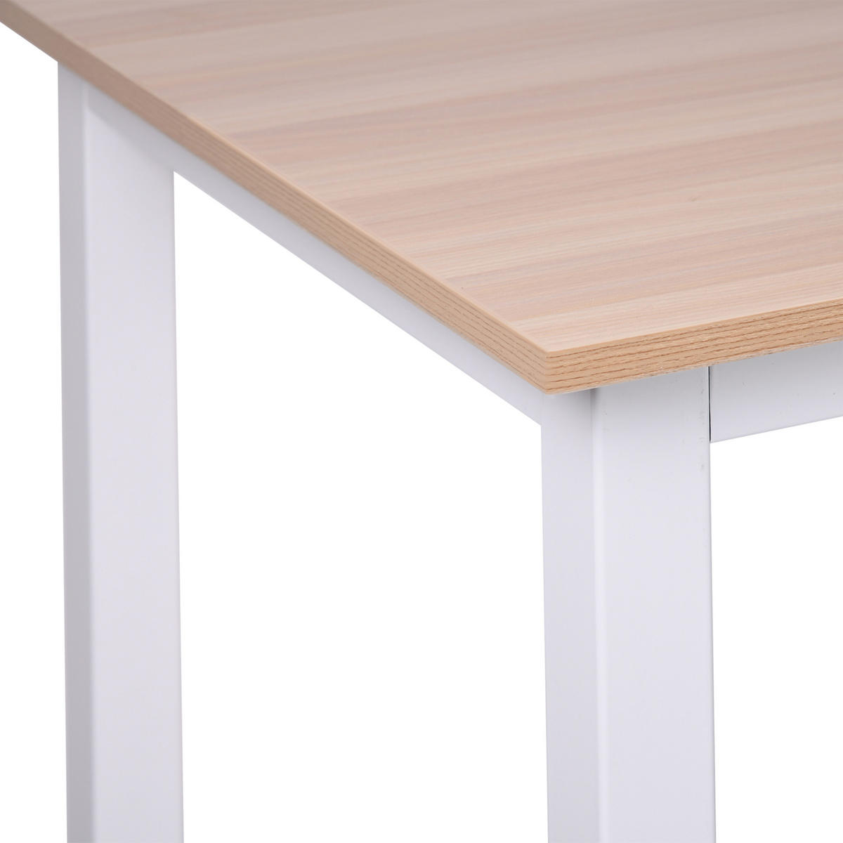 COMPUTERTISCH Eichefarben und Weiß mit Metallgestell 120/60/76 cm - Weiß, Holzwerkstoff (60/120/76cm) - PANGIVO