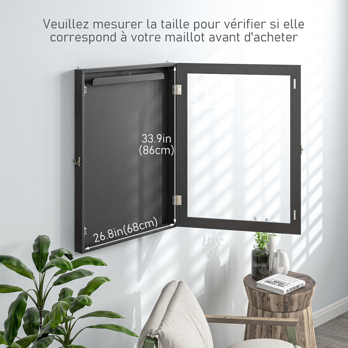 TRIKOTRAHMEN DE-15498 71/89 cm, Acrylglas mit Filz Schwarz - Schwarz, Holzwerkstoff (6.5/89/71cm) - ComfortXL
