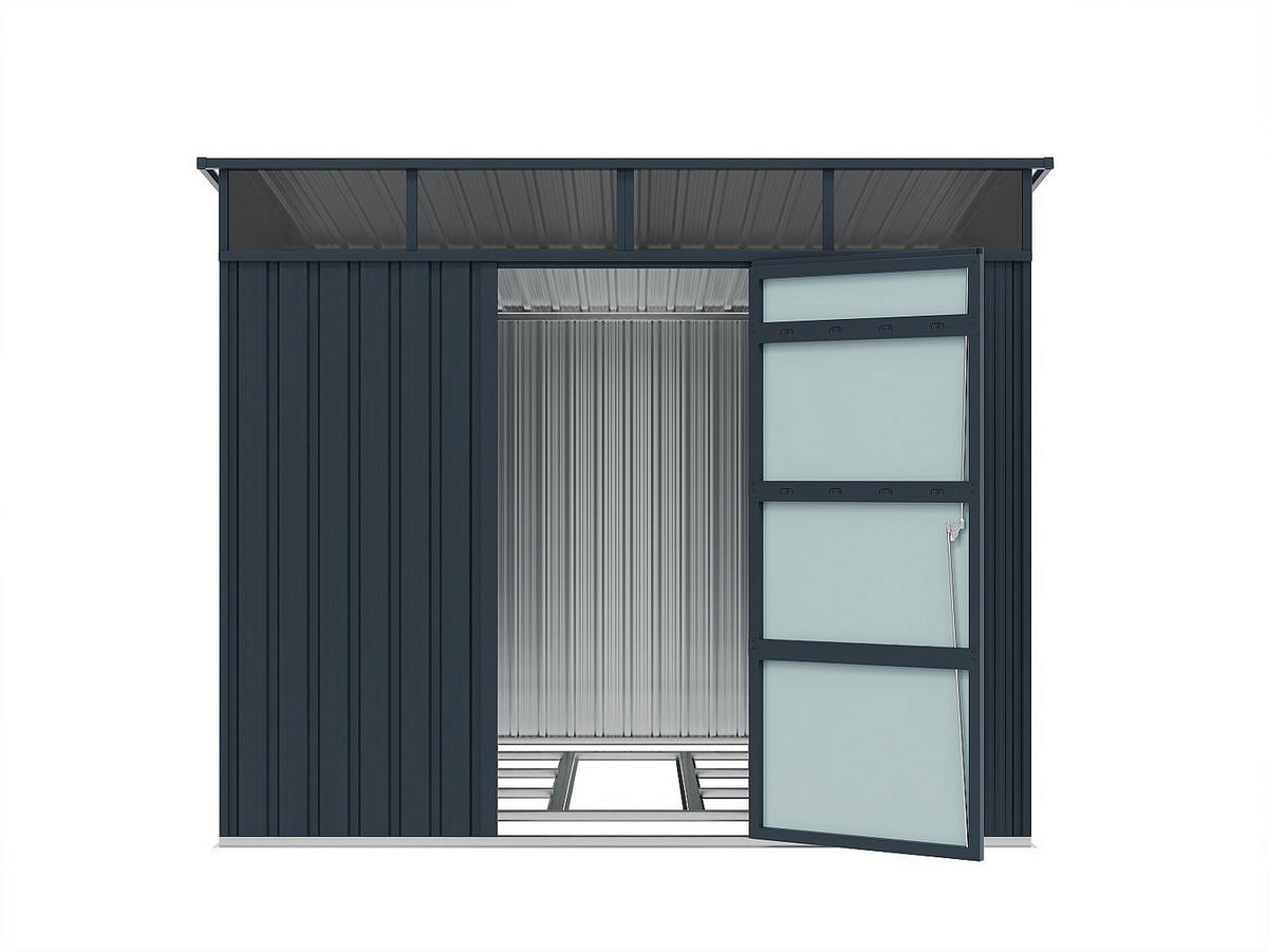 SCHREBERGARTENHAUS - 224 cm x 267 cm - metall - anthrazitgrau Clafton - Anthrazit, Metall (224/177/267cm) - Vente-Unique