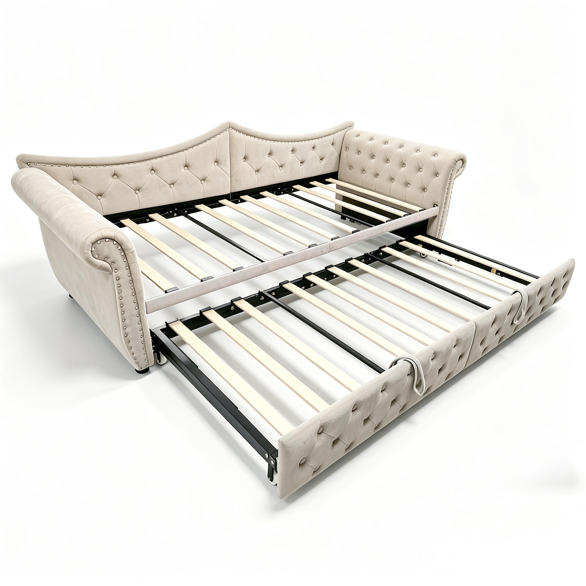 ComfortXL Ausziehbett Beige 90x200 cm