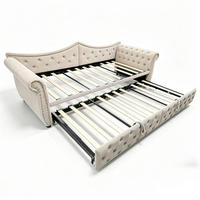 AUSZIEHBETT 90/180/200 cm mit USB und LED, DE-41723, in Beige - Beige, Metall (90/200cm) - ComfortXL