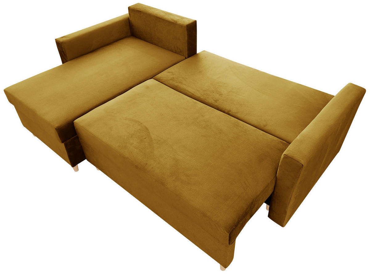 ECKSOFA Senfgelb MON Mit Schlaffunktion - Gelb, Textil (222/142cm) - Sepro Meble