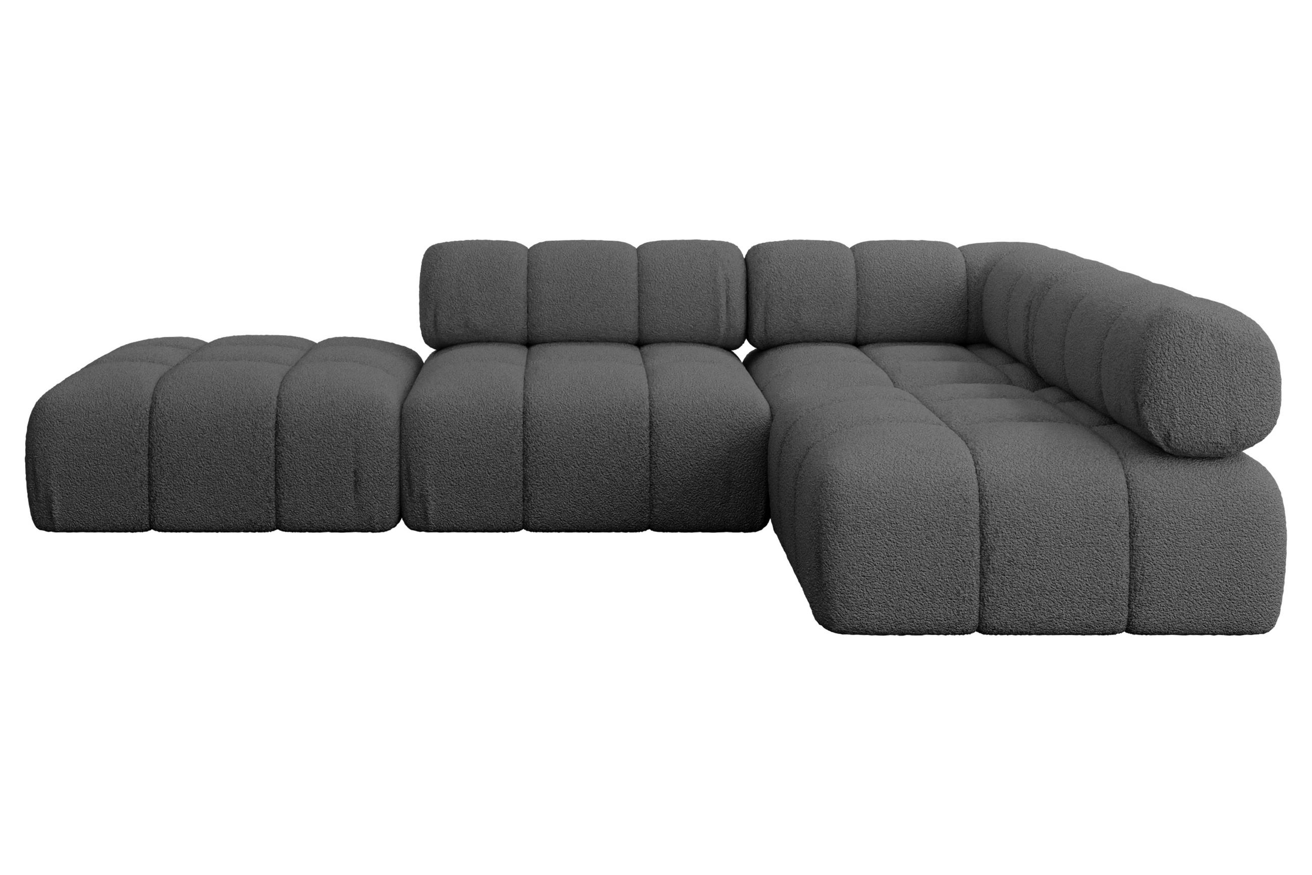 ECKSOFA modulares Sofa Favio-L1 - 285x190x70 cm Grau Bouclé - Grau, Holzwerkstoff/Textil (285/190cm) - ALTDECOR