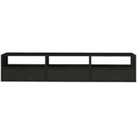 TV-LOWBOARD Framme hängend, 3 Klappen und Ablagen, Schwarz, 150/30/30 cm - Schwarz, Holzwerkstoff (150.1/30/30cm) - Selsey