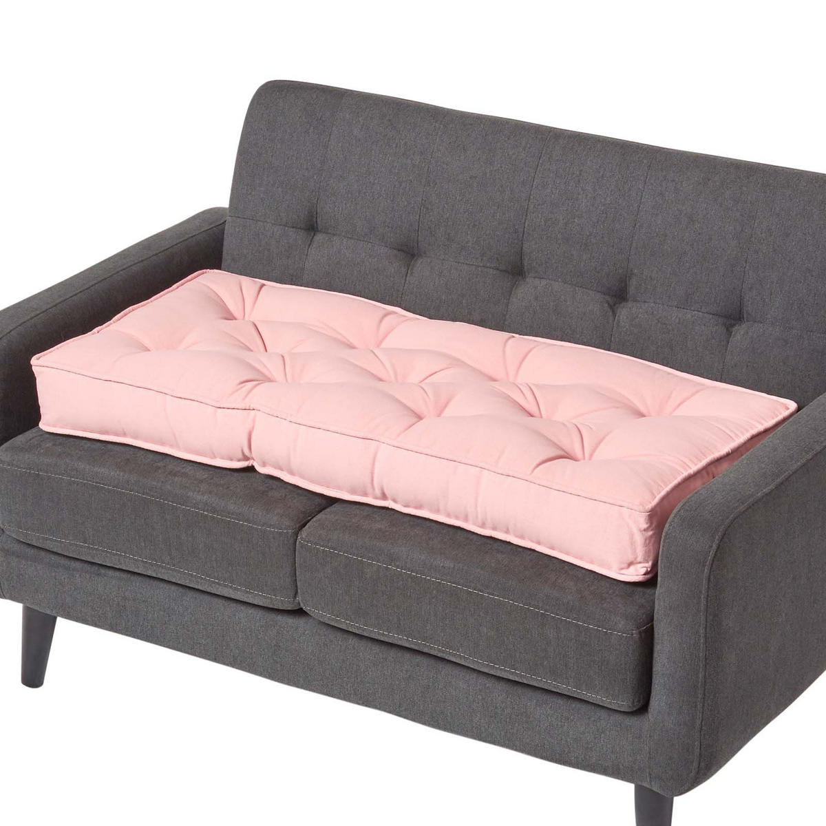 SITZAUFLAGE für Zweisitzer-Sofa 100 x 48 cm – dickes Sitzkissen rosa - Pink, Textil (48/100/10cm) - Homescapes