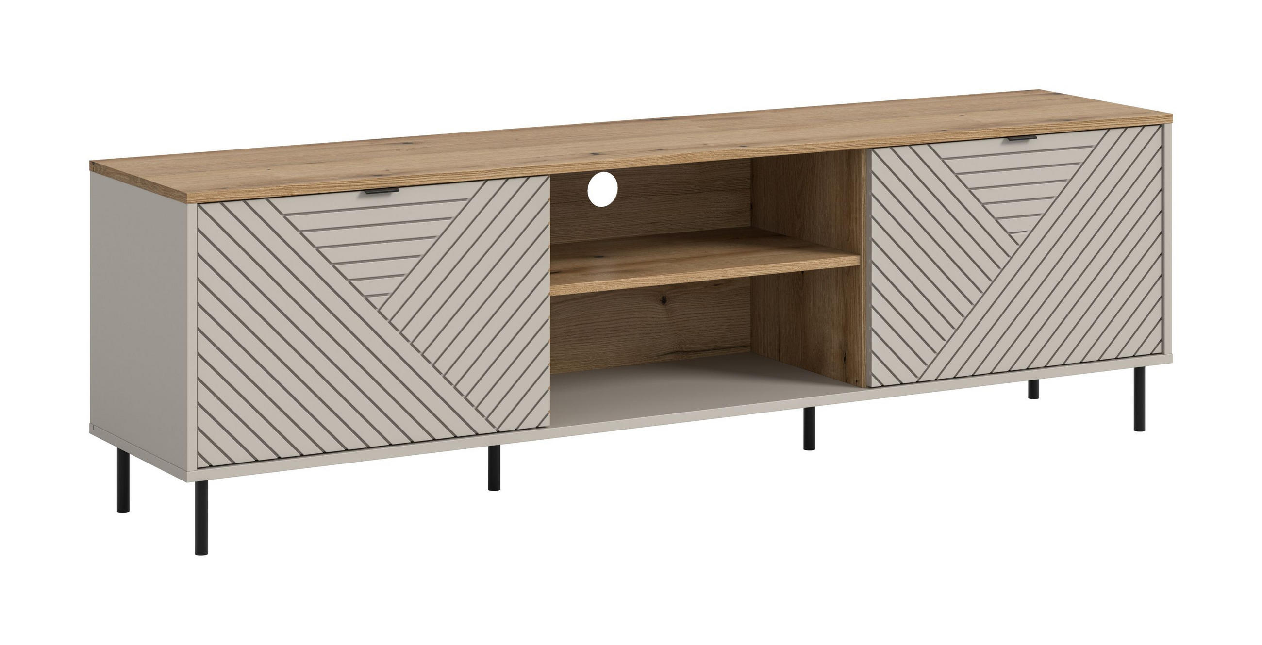 LOWBOARD Campus Kaschmir 184/40/55 cm - Beige, Holzwerkstoff (184/55/40cm) - Xonox