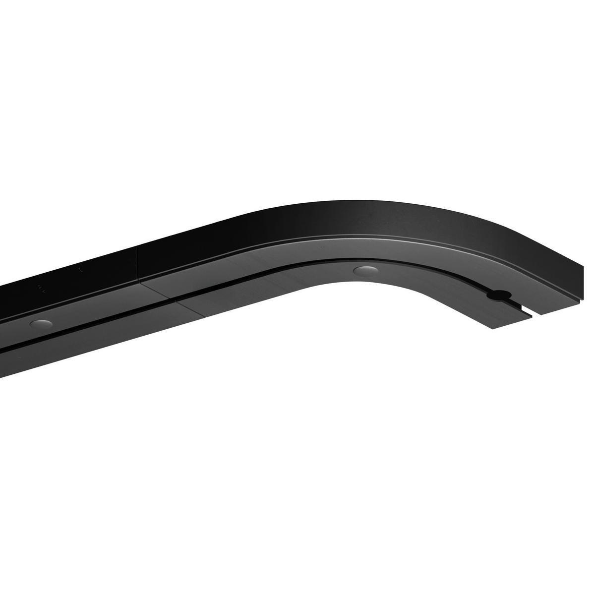 GARDINENSCHIENE inkl. Rundbögen 90cm 1-läufig - Schwarz, Kunststoff (6/1.8/90cm)