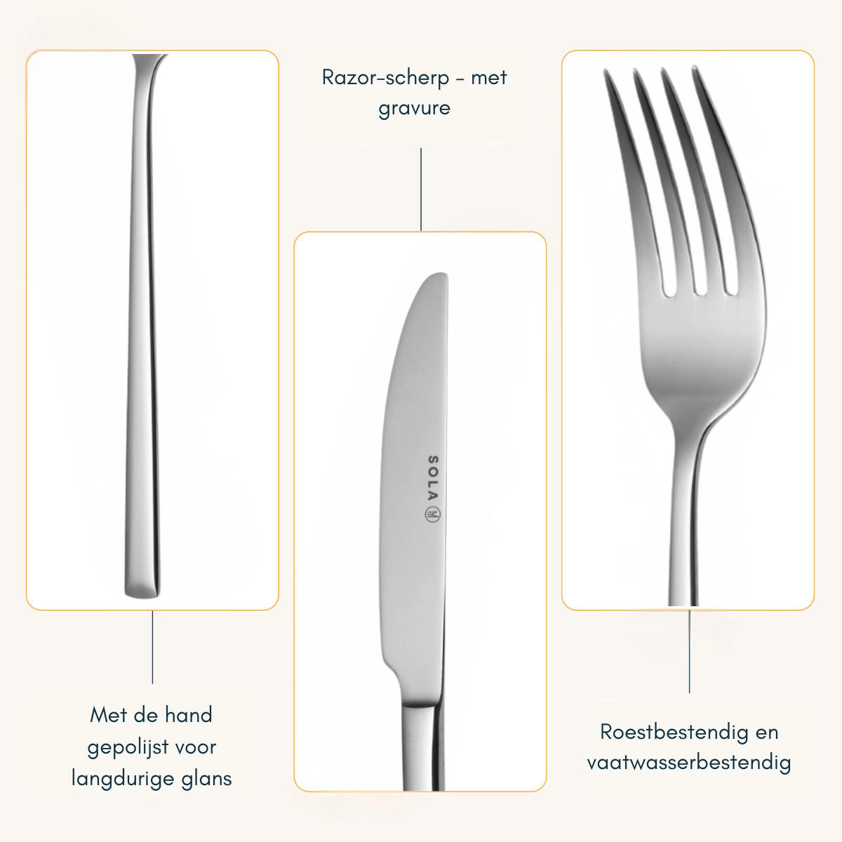 BESTECKSET Luxor - 18/10 Edelstahl - 24-teilig / 6 Personen - Silberfarben, Metall - Sola