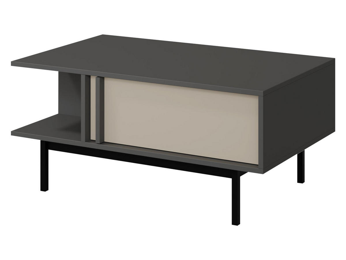 COUCHTISCH Alsy AL12 - Anthrazit/Beige, Holzwerkstoff/Kunststoff (60/93/43cm) - MIRJAN24
