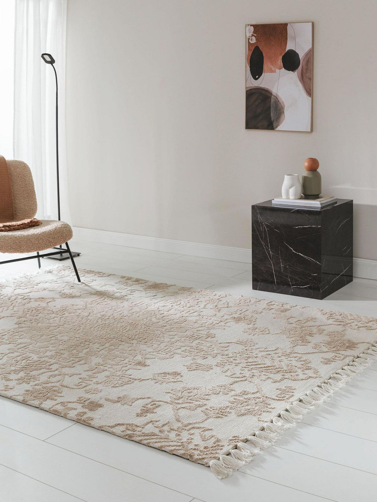 TEPPICH Teppich Elias Beige - Beige, Textil (200/1cm) - KUNSTLOFT