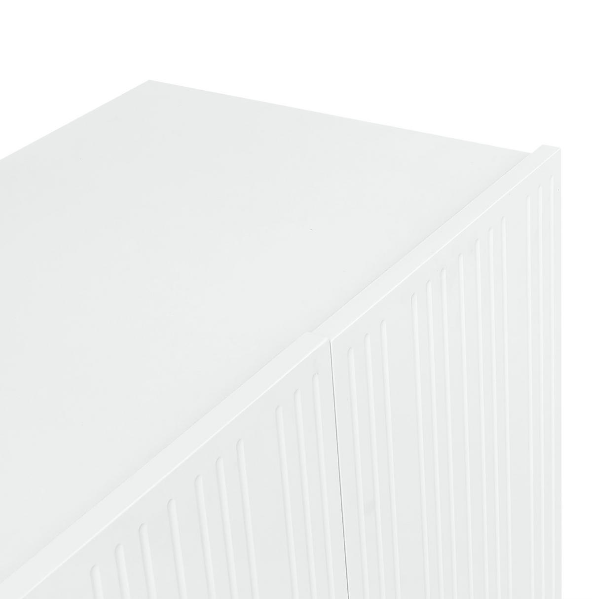 KOMMODE aus MDF 120x37,5x80,8cm in Weiß mit 4 Türen - Weiß, Holzwerkstoff (120/80.8/37.5cm) - Modfu