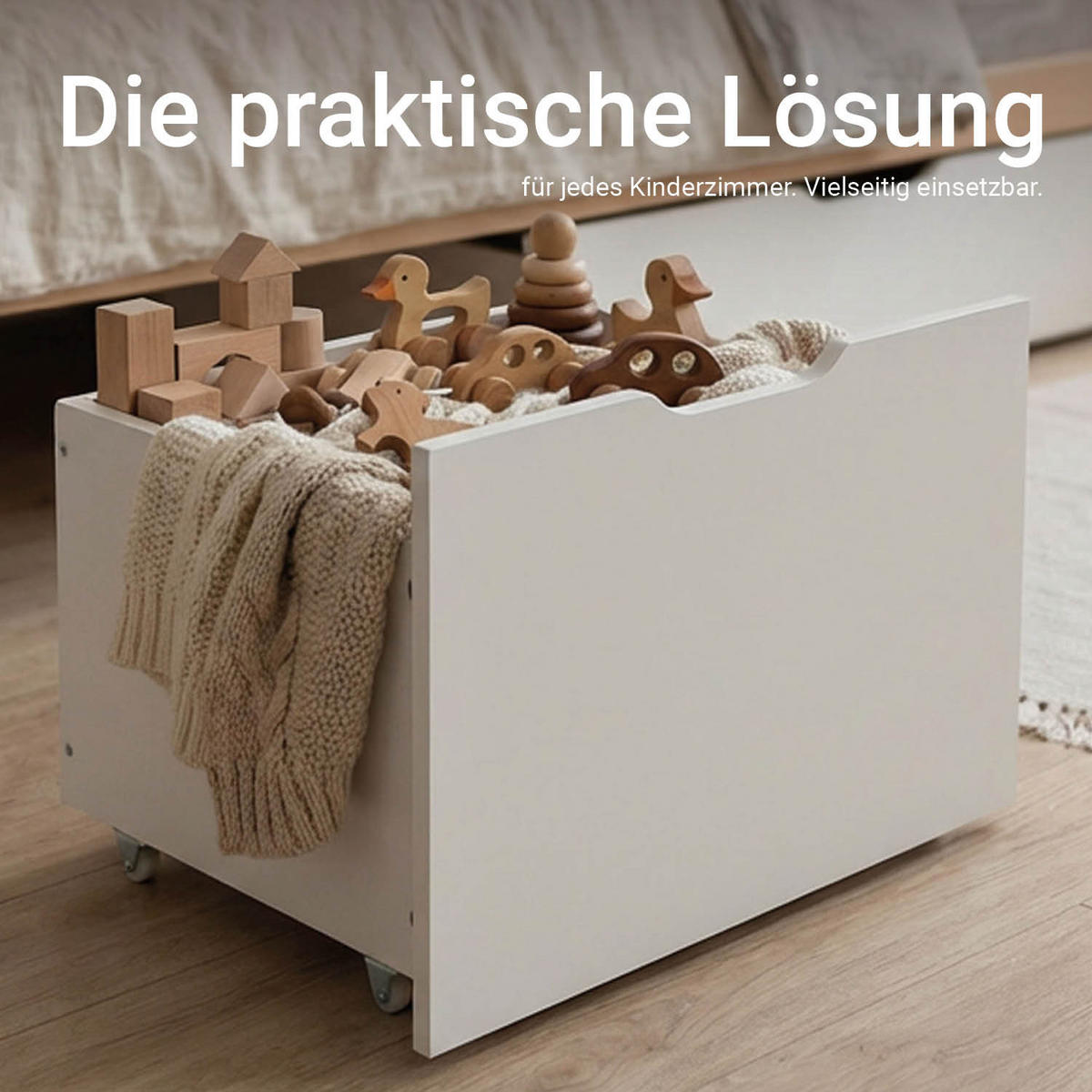 BETTSCHUBKASTEN Weiß 48/42/43 cm - Weiß, Holz - Homestyle4u