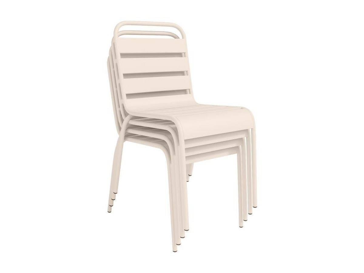 GARTENSTUHL stapelbar 2er-Set - Metall - Beige - MIRMANDE von MYLIA - Beige, Metall (59/79/47.5cm) - Vente-Unique