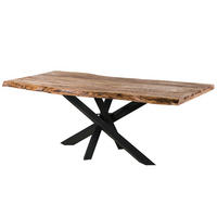 BAUMTISCH Sheesham 240x100x79 natur sandgestrahlt / Mikado-Beine anthrazit matt FREEFORM 5 - Anthrazit/Naturfarben, Holz (240/100/79cm) - Massivmoebel24