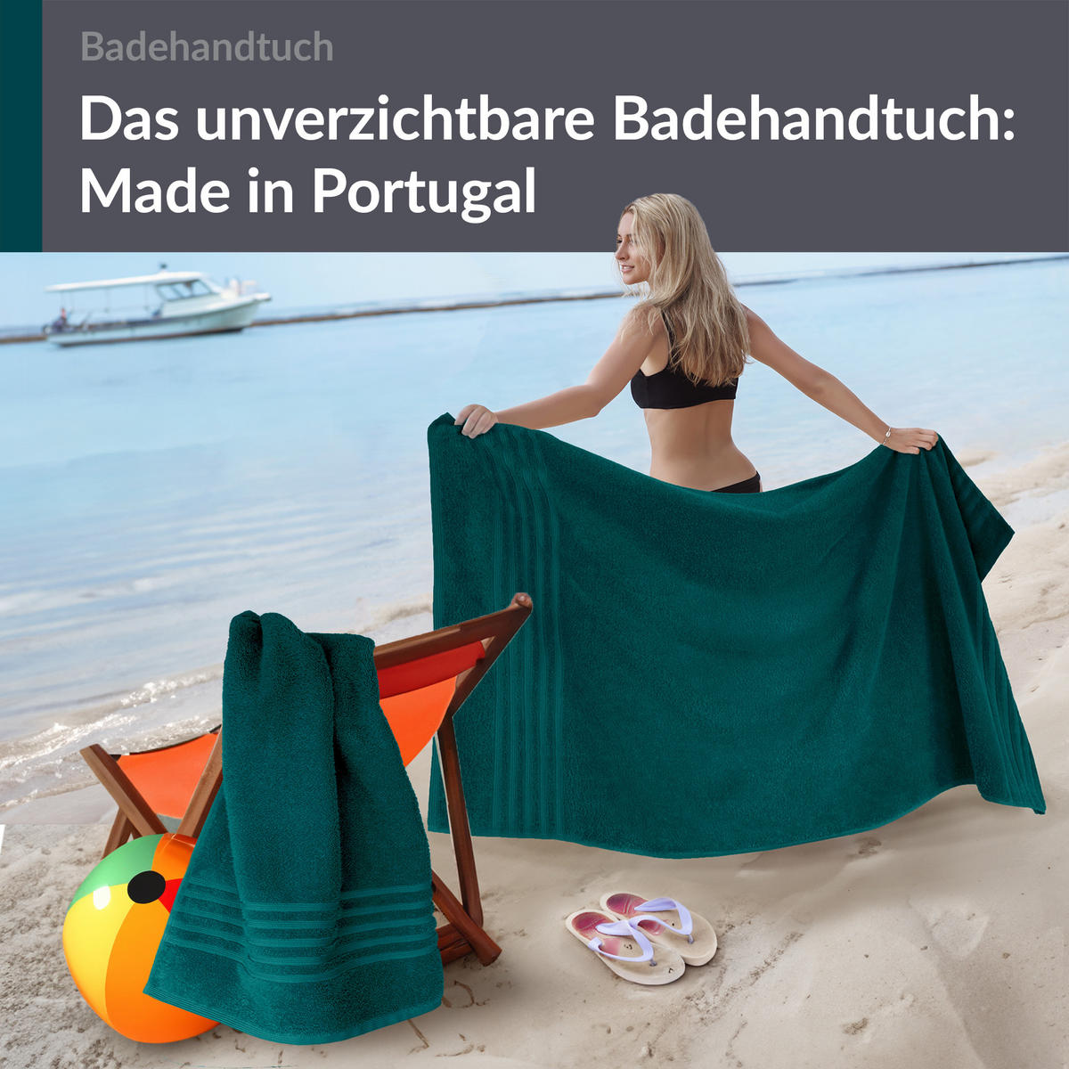 BADETUCH London Opal Grün 2er Set 100x150 - Opal, Textil (100/150cm) - Lashuma