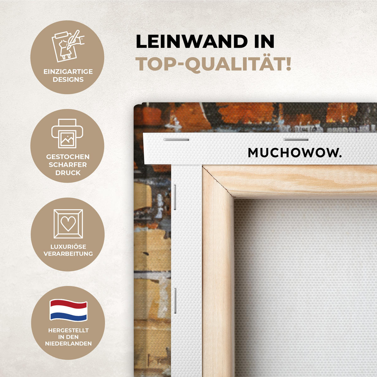 LEINWANDBILD Graffiti - Banksy - Mädchen - Straßenkunst 90x140 cm - Sandfarben, Textil (90/140cm) - MuchoWow