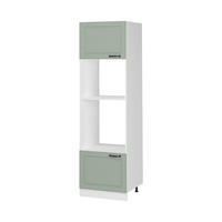 SKŘÍŇKA NA MIKROVLNNOU TROUBU R-Line, Mint venkovský dům/Bílá, 60 cm - bílá/zelená barva, kompozitní dřevo (60/206.8/57.2cm) - Vicco