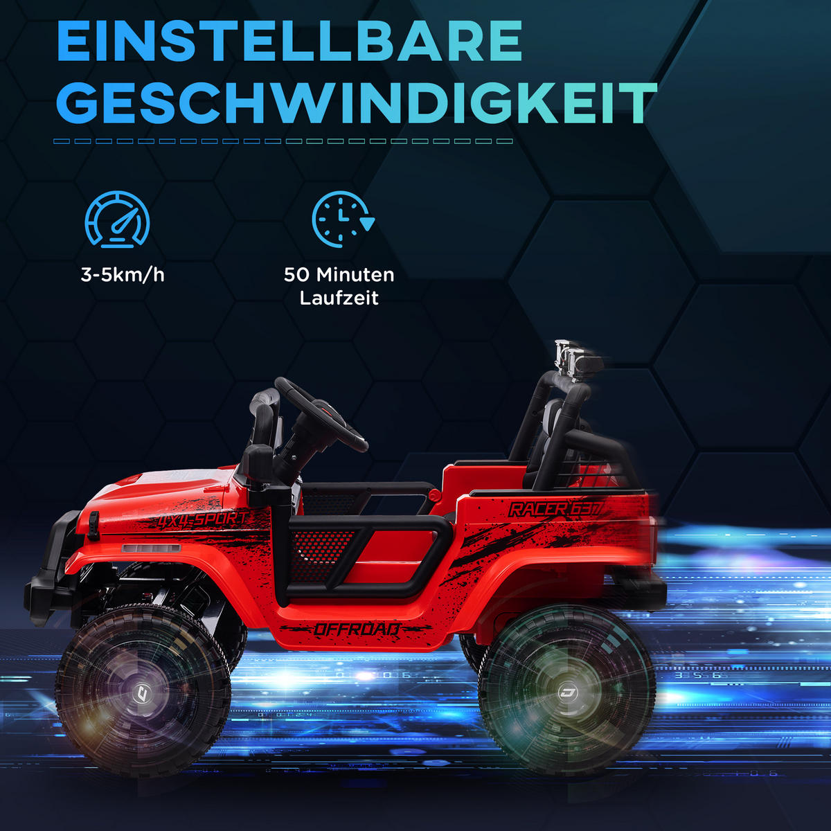 KINDER-ELEKTROAUTO DE-06187 mit sanfter Federung und Fernbedienung Rot - Rot, Kunststoff/Metall (109/67/68.5cm) - ComfortXL