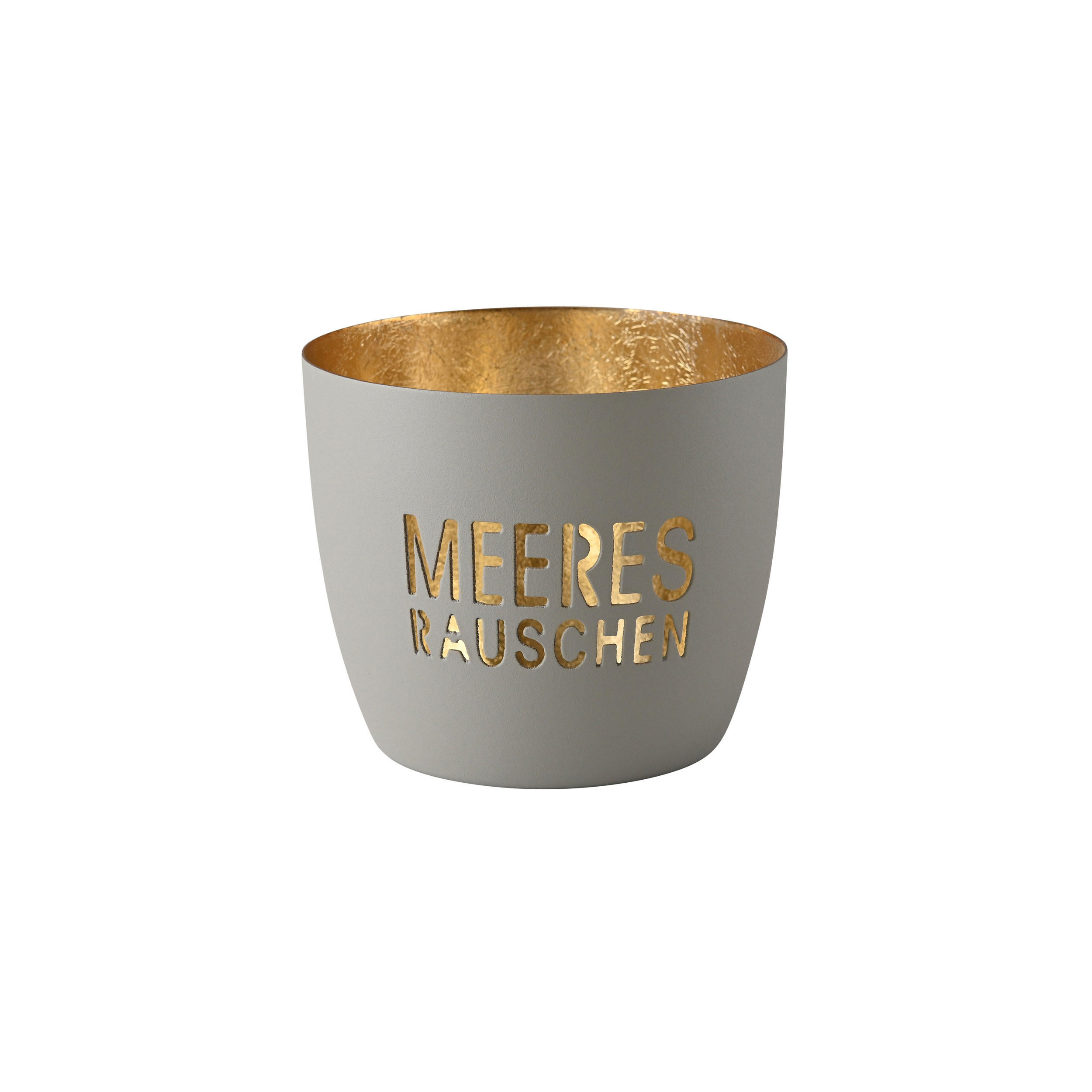 TEELICHTHALTER Madras Meeresrauschen M, Eisen, Flannel / Gold, H 8.5 cm - Multicolor, Metall (5cm) - Gift Company