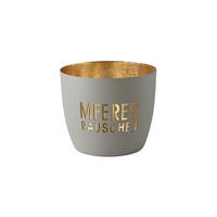 TEELICHTHALTER Madras Meeresrauschen M, Eisen, Flannel / Gold, H 8.5 cm - Multicolor, Metall (5cm) - Gift Company