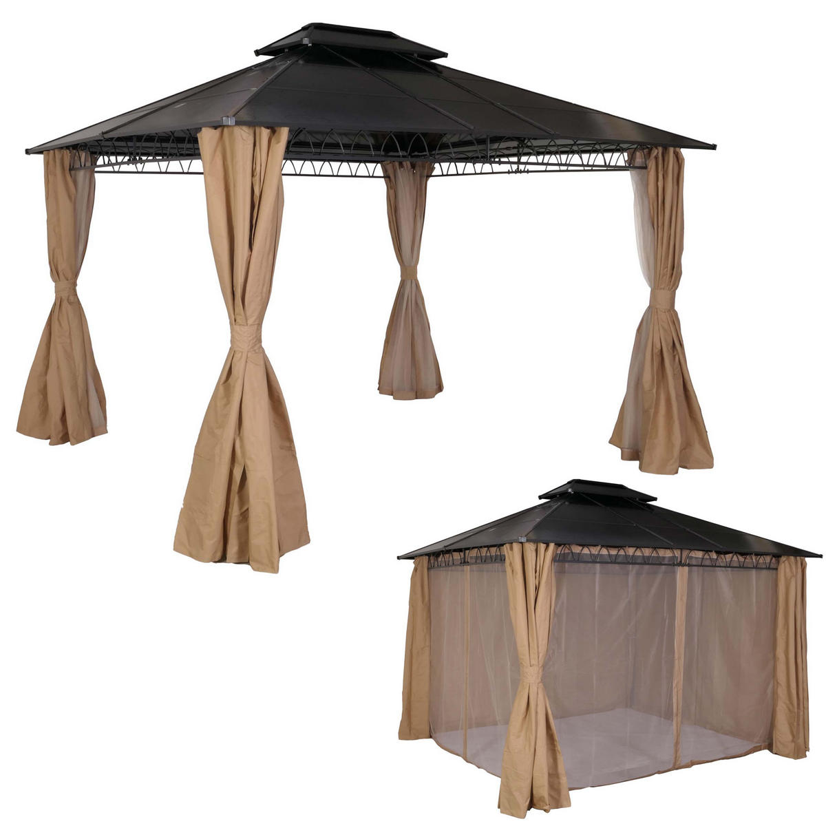 HARDTOP PERGOLA Cremeweiß - Weiß, Textil (360/290/300cm) - MCW