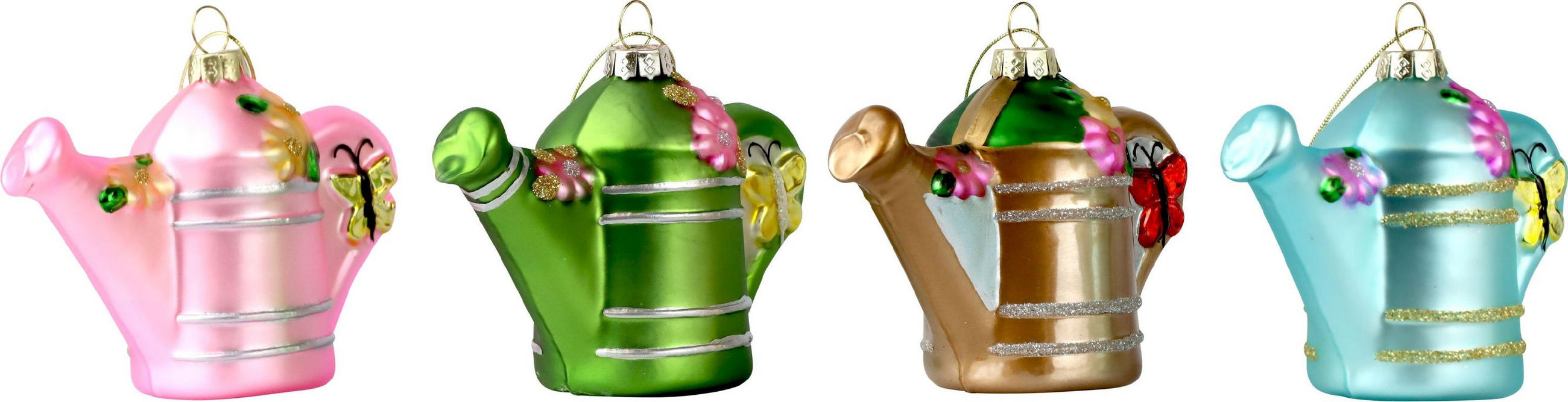 GLASSCHMUCK Giesskannen 4-tlg. - Multicolor, Glas (10/7.3/4.7cm) - FURNARO