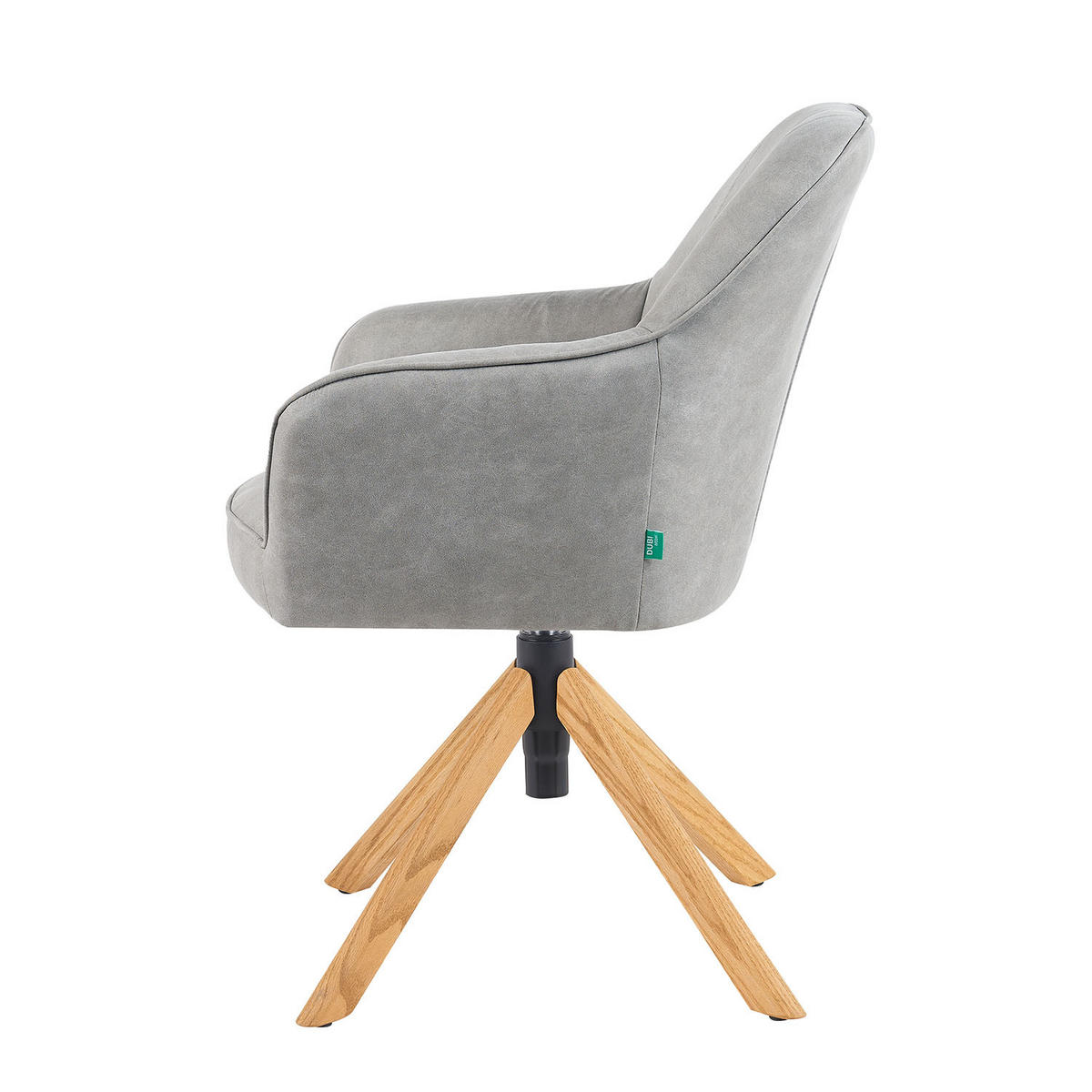 BÜROSTUHL Mika-Jaro - Honigeiche/Hellgrau, Eichenholz/Holz (60/88/65cm) - DUBI Möbel