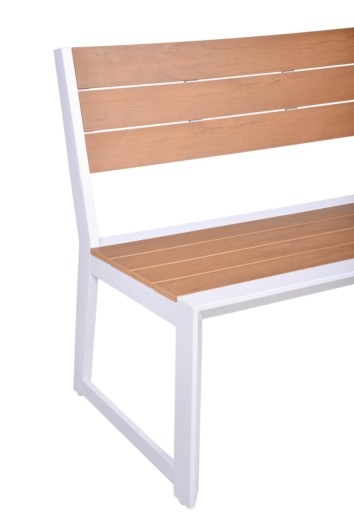 GARTENBANK Kasper Weiß Mit Rückenlehne Terrassenbank - Weiß, Kunststoff (59/81/180cm) - DELUKE