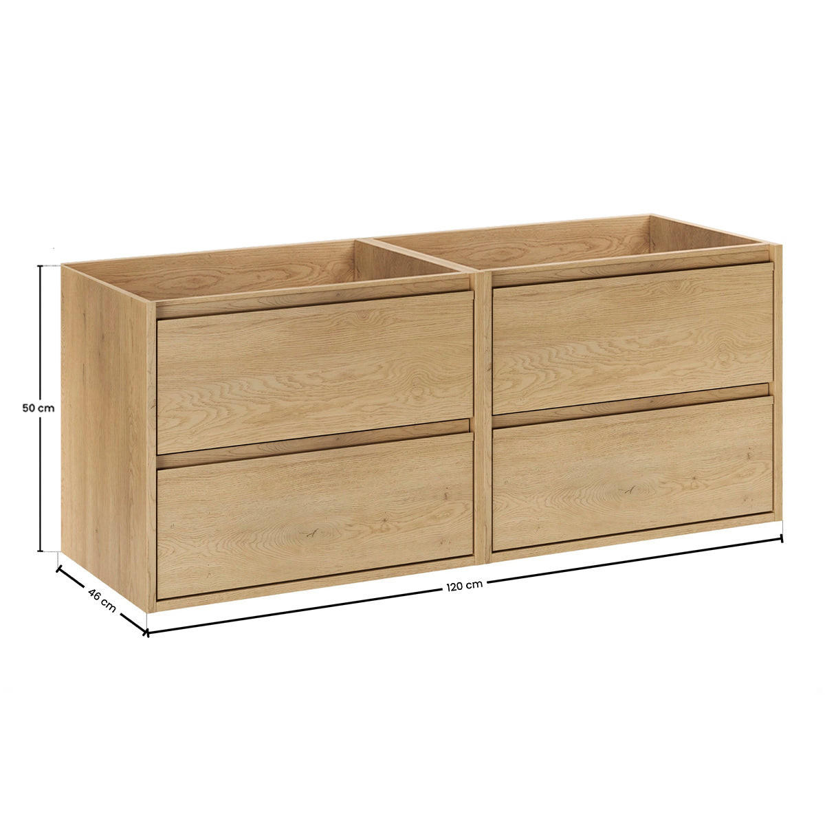 WASCHTISCHUNTERSCHRANK 120cm Edmé Holz - Braun, Holzwerkstoff (120/50/46cm) - Petits-meubles