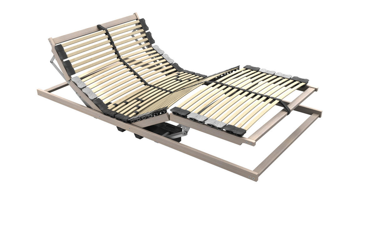 LATTENROST ERGO KF MIT MOTOR 80 x 200 cm Kopf-Fußteil verstellbar, Selbstmontage - Naturfarben, Holz (80/200cm) - Coemo