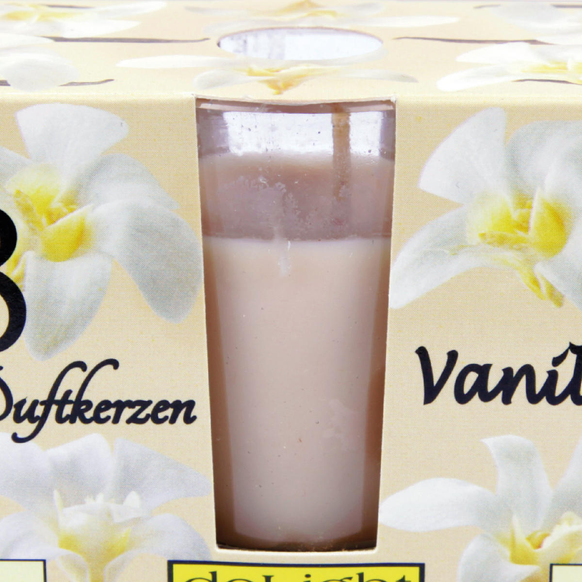 DUFTKERZEN im Glas "Classic" 3er Pack Vanille - Creme, Naturmaterialien (4.5/6.5cm)