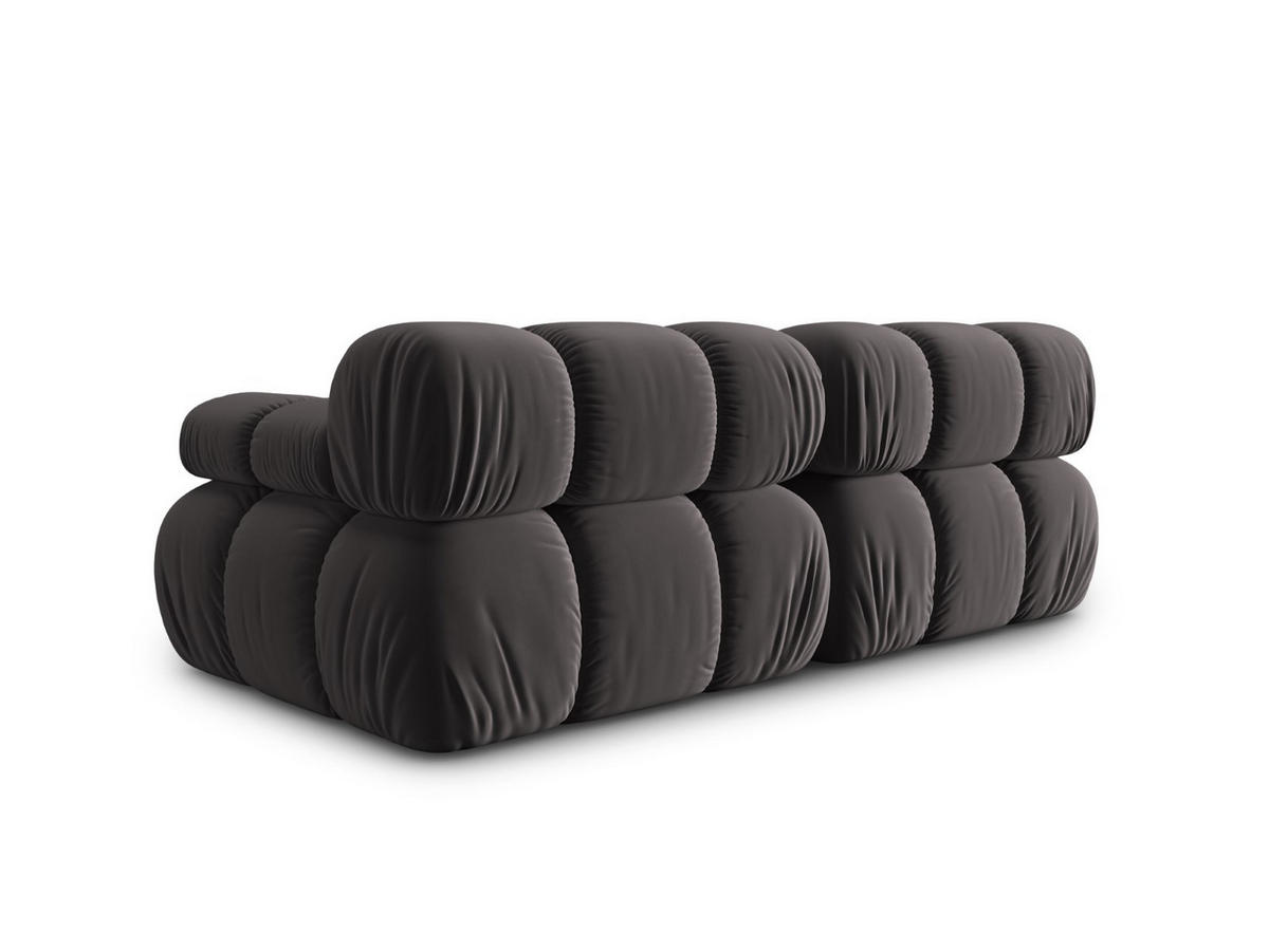 MODULARES-SOFA Bellis aus Samt dunkelgrau 2 Sitzplätze - Dunkelgrau, Textil (94/63/188cm) - Micadoni