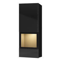 WOHNWAND - 6-teilig - Hochglanz Schwarz / Matt Schwarz - Silberfarben/Schwarz, Holzwerkstoff/Metall (270/150/41cm) - home24