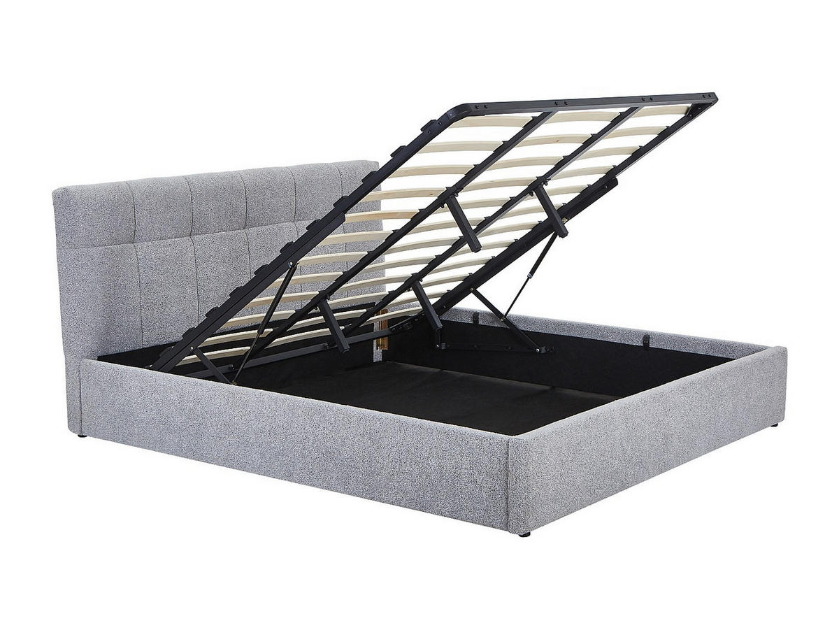 BETT mit Bettkasten - 2 Personen - stoff - grau Maziri - Grau, Textil (180/200cm) - Vente-Unique