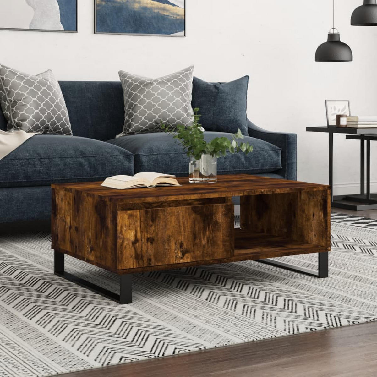 COUCHTISCH Räuchereiche 90x60x35 cm Holzwerkstoff - Braun, Holzwerkstoff (90/60/35cm) - furnicato