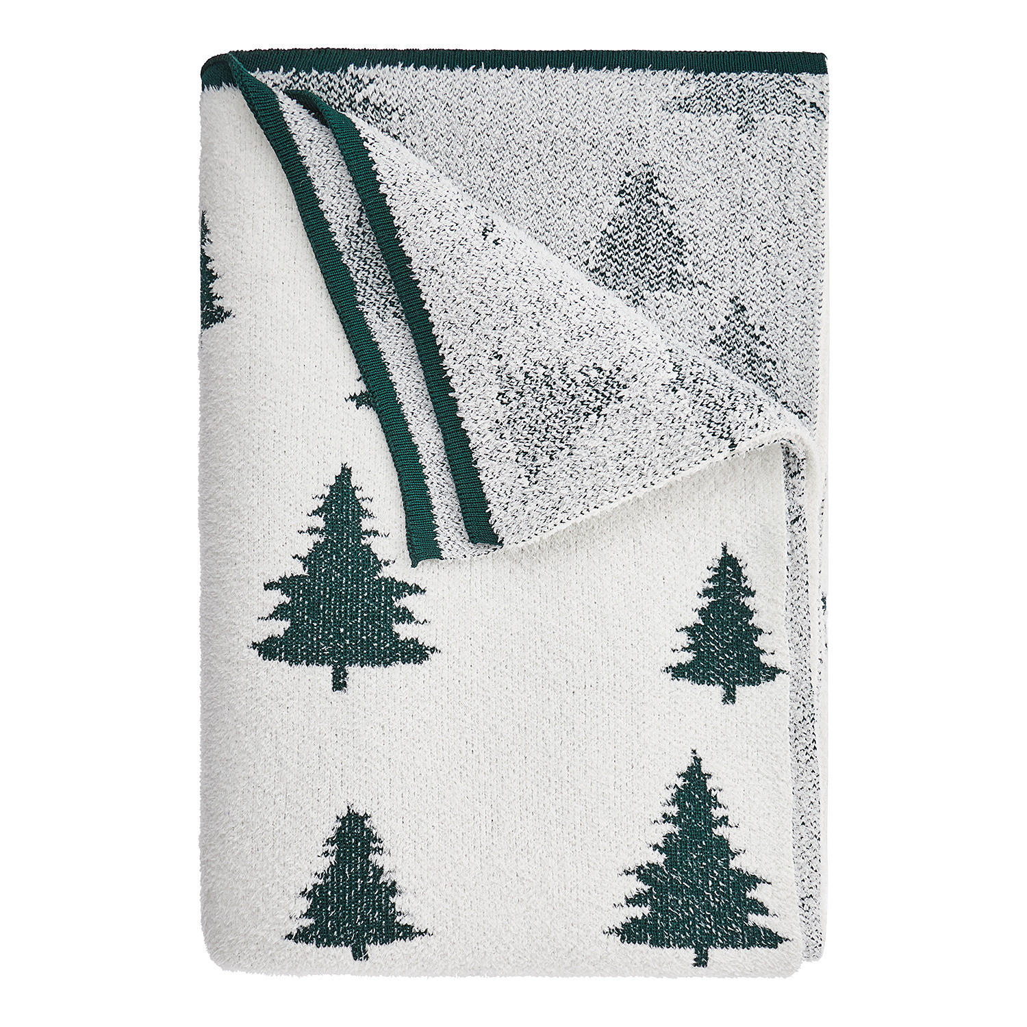 DECKE Trees - Dunkelgrün, Textil (150/200cm) - BUTLERS